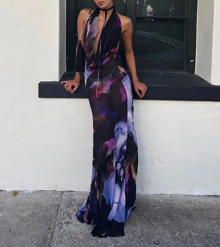 Long dress with open back