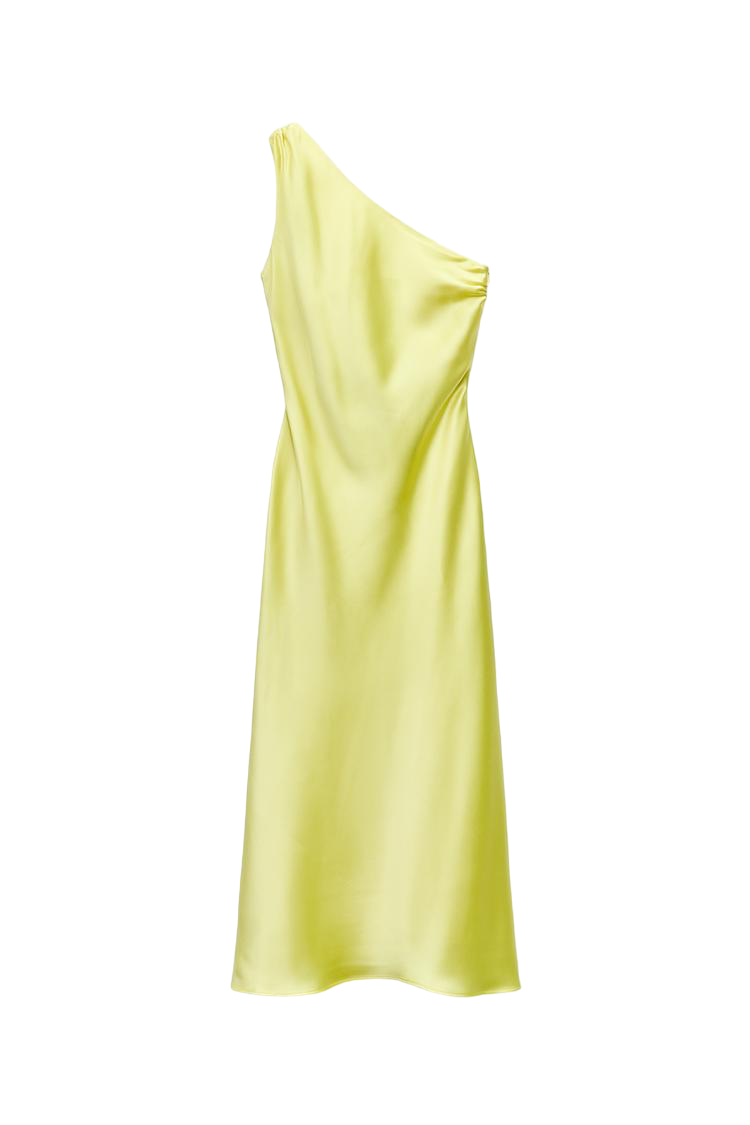 Asymmetrical satin dress