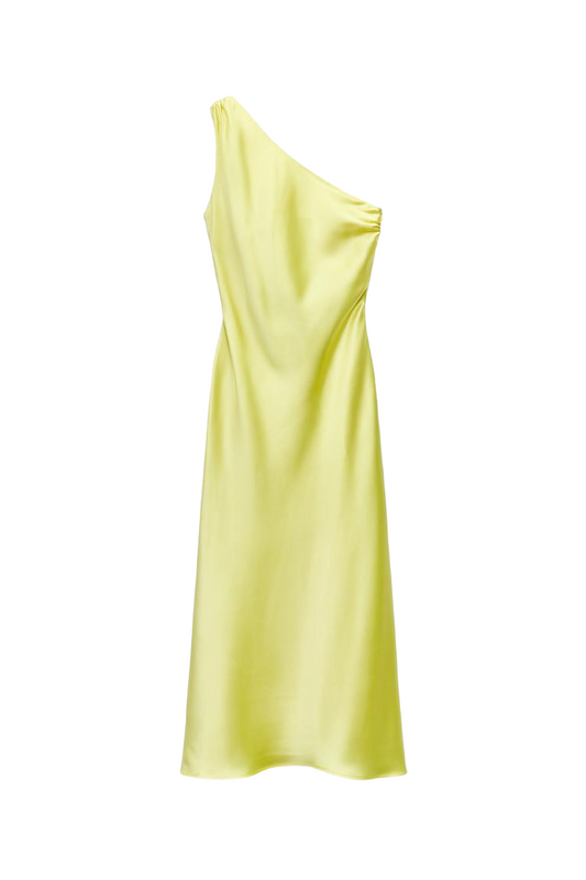 Asymmetrical satin dress