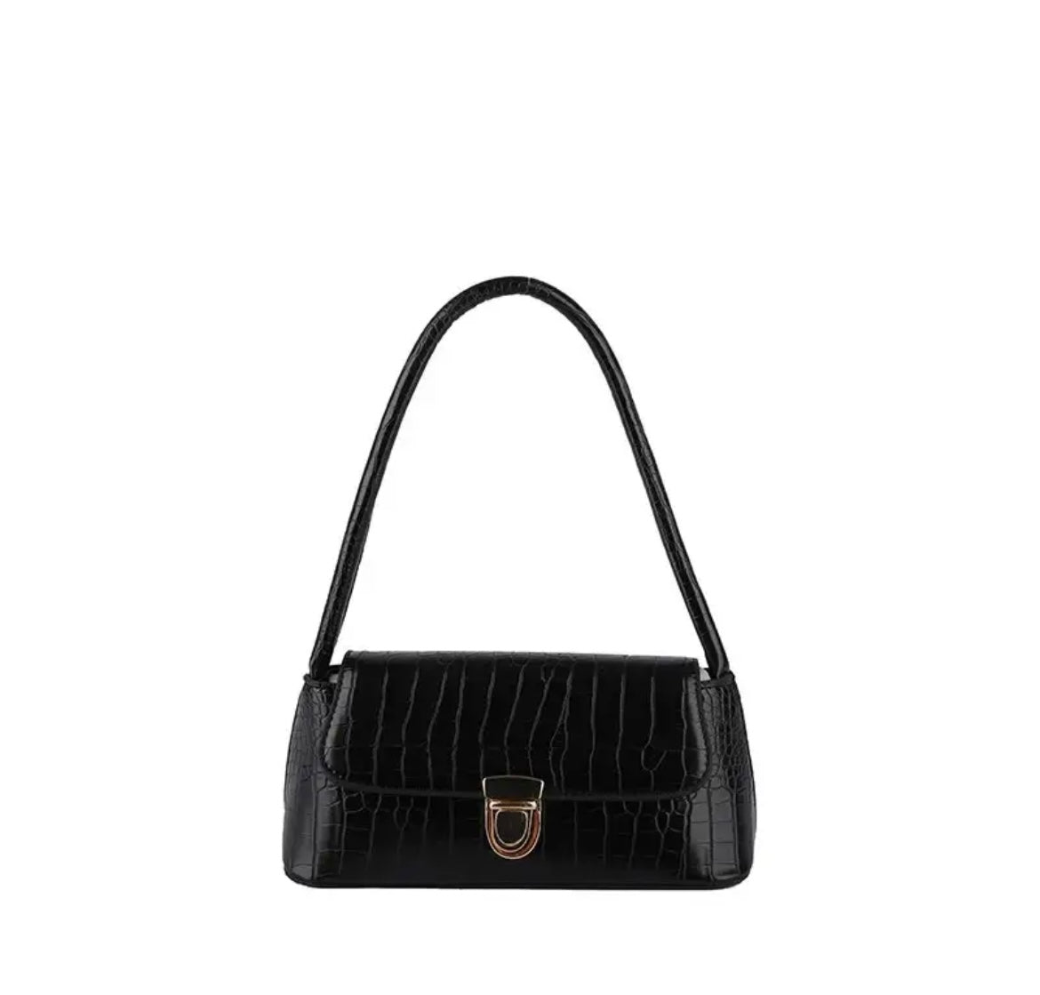 Crocodile print shoulder bag, elegant