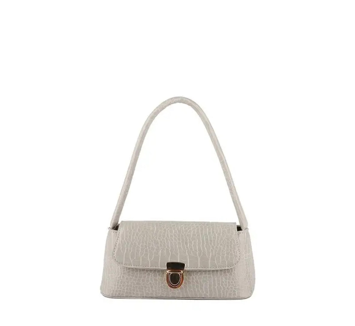 Crocodile print shoulder bag, elegant