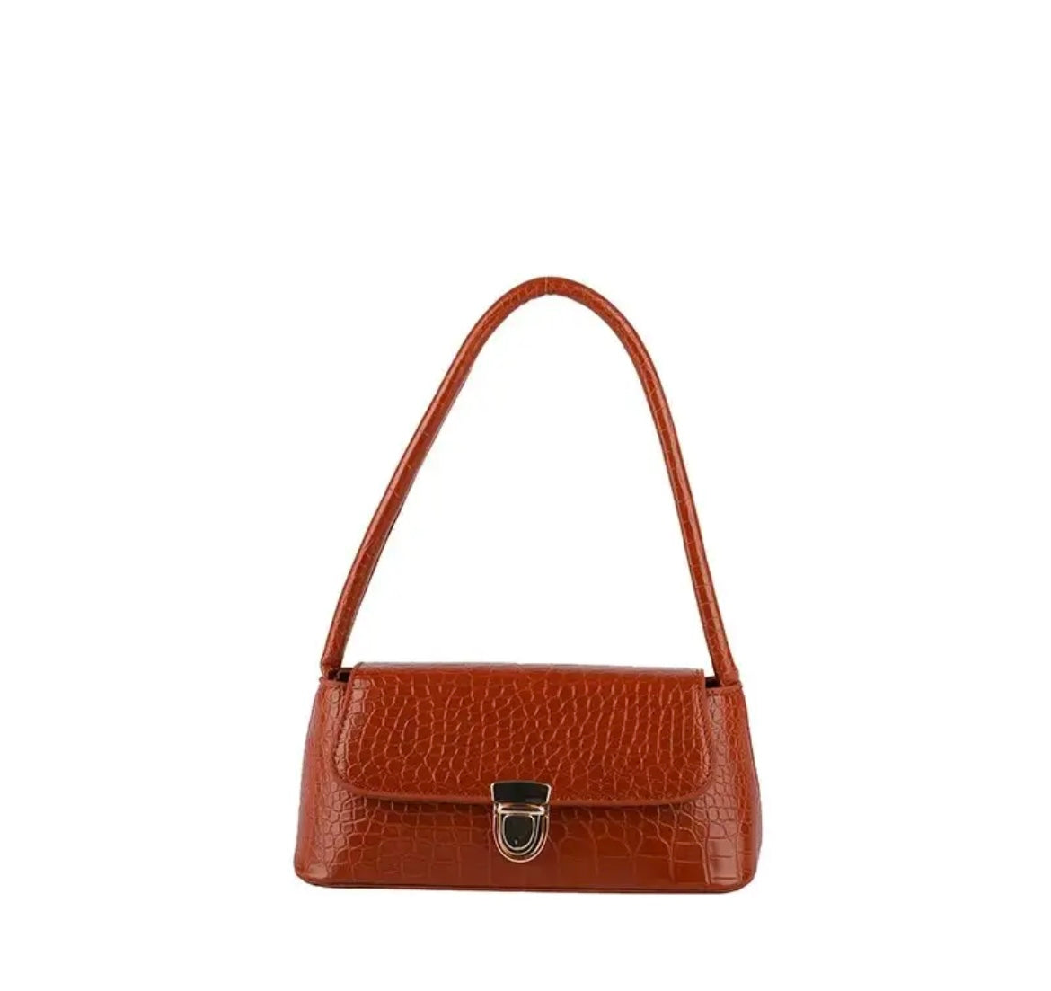 Crocodile print shoulder bag, elegant