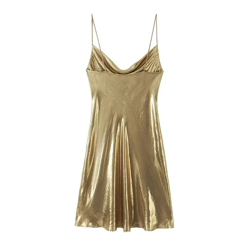 Short golden dress