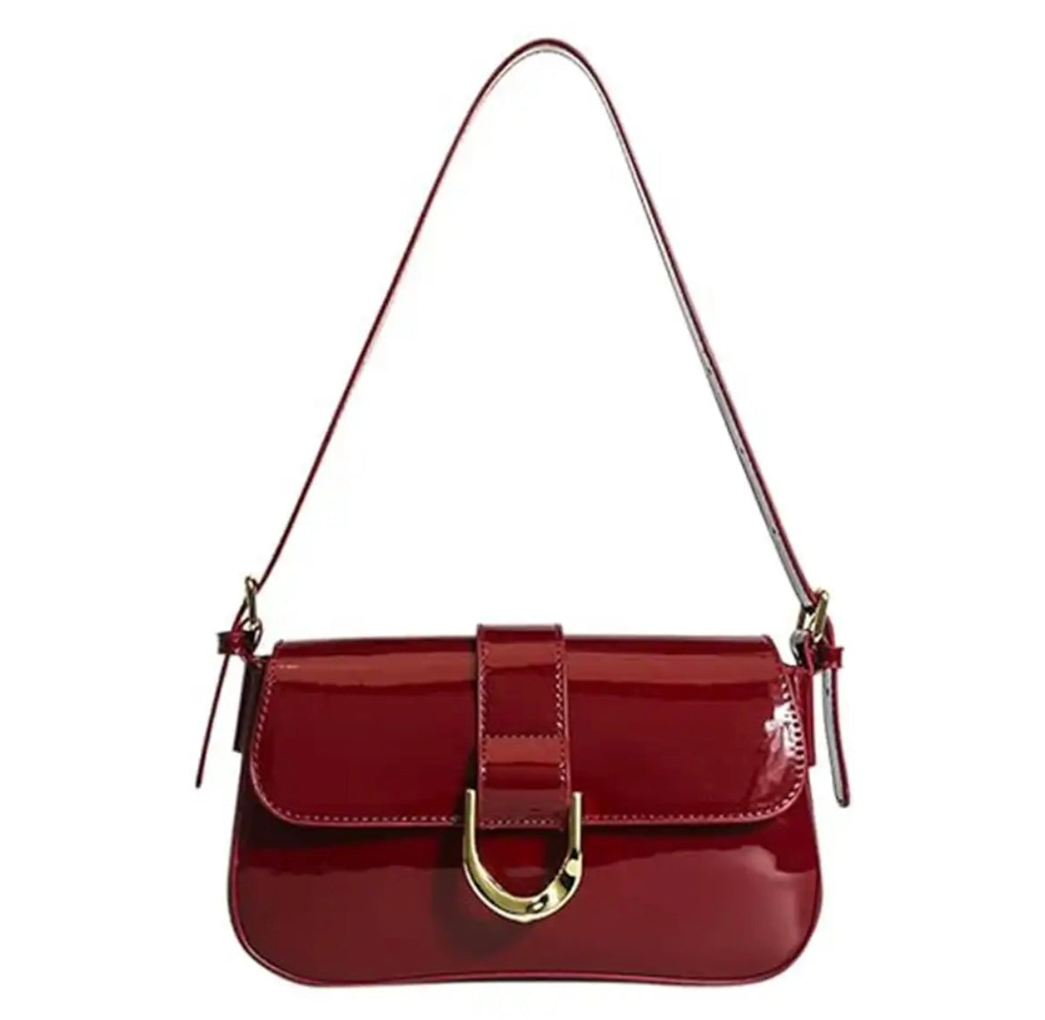 Women's retro patent leather shoulder bag