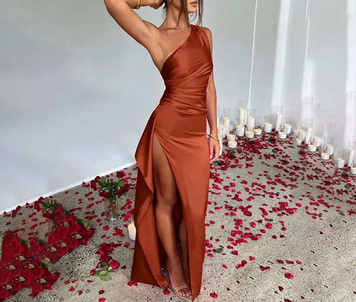 Long satin dress