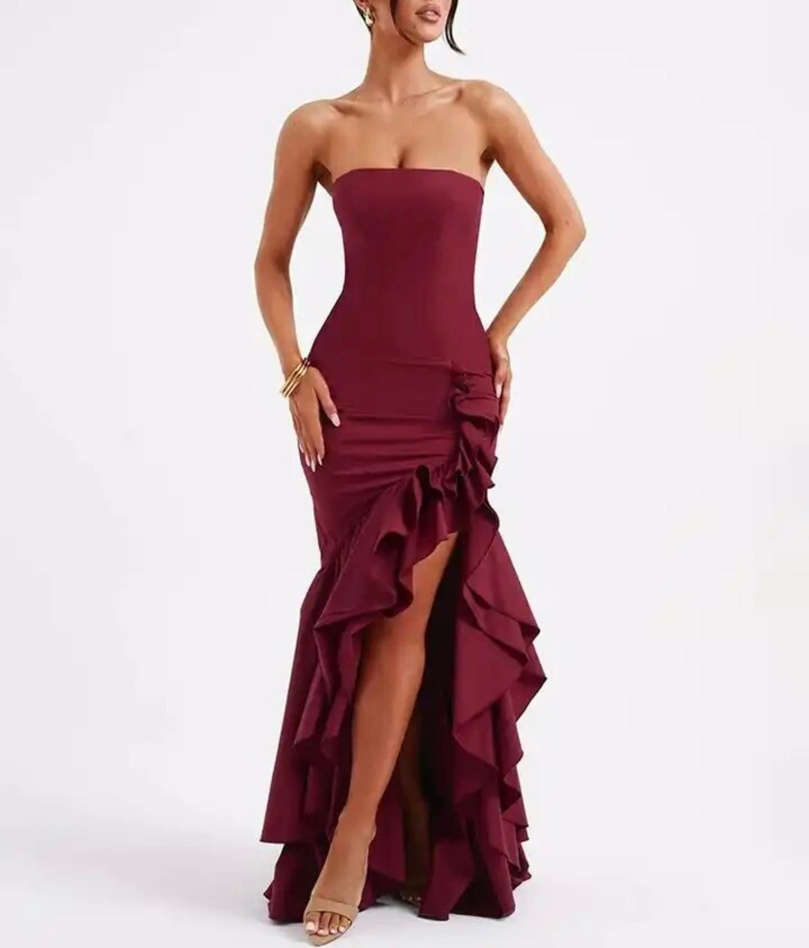 Long dress with ruffles