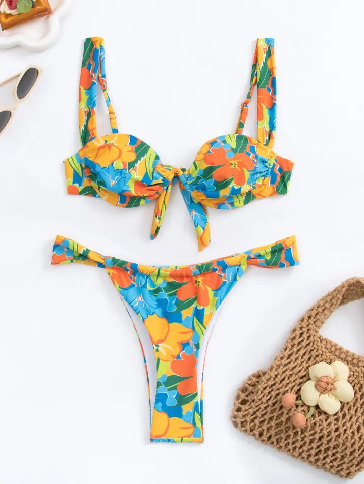 Micro bikini set with push-up and print